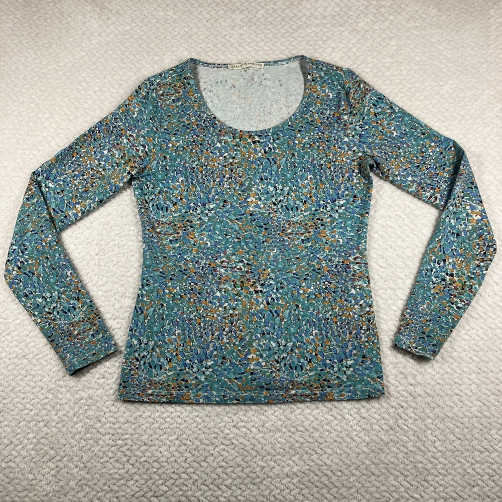 Peruvian Connection Womens Pima Cotton Top Small Long Sleeve Boho Artsy